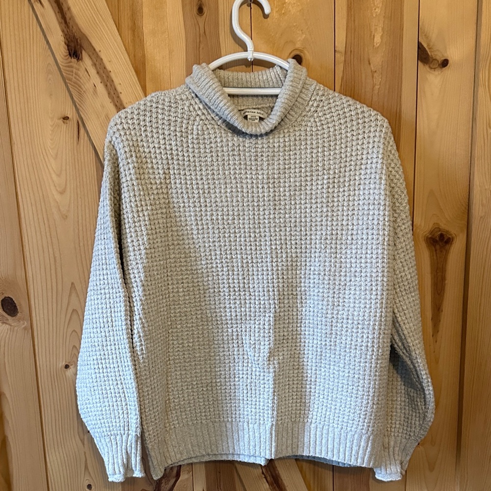 American Eagle Outfitters Cream Turtleneck Sweater